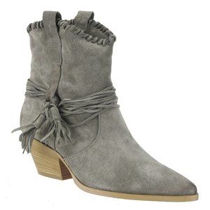 RON WHITE Brailee BOOT Size 5.5 6 36 Western Cowgirl Tassels Grey Suede NEW $395